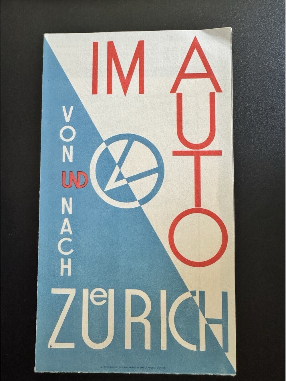 Vintage Zurich Switzerland Auto Tours Travel Brochure Art Deco Map 1920s 1930s